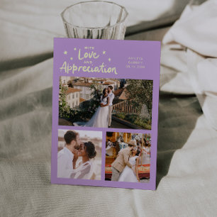 Bruiloft met meerdere foto's Wisteria Liefde Bedankkaart