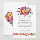 Bruiloft met minder gasten: Floral Fiesta Aankondiging (Voorkant / Achterkant)