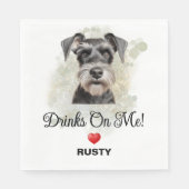 Bruiloft met Miniature Schnauzer 'Drinks on Me' Servet (Voorkant)