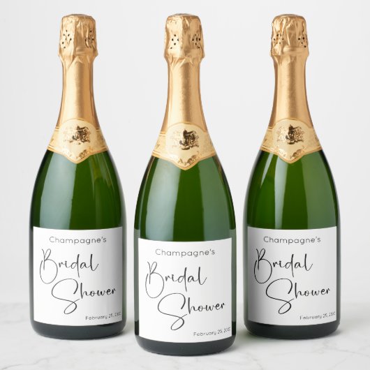 Bruiloft met modern lettertype sparkling wijnetiket (Flessen)