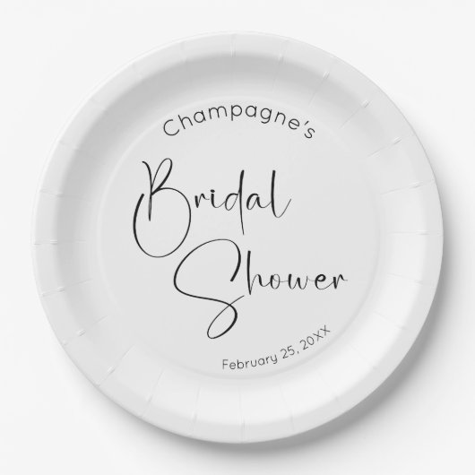 Bruiloft met modern script papieren bordje (Voorkant)