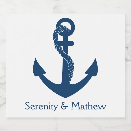 Bruiloft met Nautilus Anker Strand  Bruidsmeisjesf Bier Etiket (Enkel label)