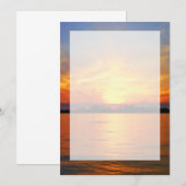 Bruiloft met nepoverlay van oceaazonsondergang op (Voorkant / Achterkant)