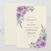Bruiloft met Orchideeënblad Kaart (Voorkant / Achterkant)