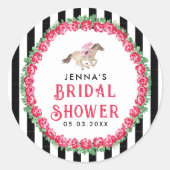 Bruiloft met paardenrace Derby Ronde Sticker (Voorkant)