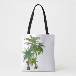 Bruiloft met palmbomen aan het strand tote bag