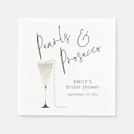 Bruiloft met parels en Prosecco in moderne stijl Servet (Voorkant)