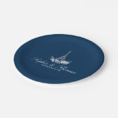 Bruiloft met Paris Eiffeltoren Aquarel Bloemmotief Papieren Bordje (Gekanteld)