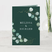 Bruiloft met QR-code Eucalyptus Groen Goud (Voorkant)