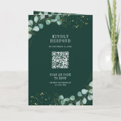 Bruiloft met QR-code Eucalyptus Groen Goud (Achterkant)