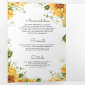 Bruiloft met QR-code in metselstenen pot met zonne Drieluik Uitnodiging (Binnenzijde eerst)