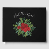 Bruiloft met rode roos gastenboek (Voorkant)