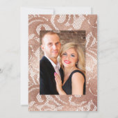 Bruiloft met Roze en Roze Gouden Bloemen en Kant Save The Date (Achterkant)