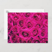 Bruiloft met Roze Rozen Uitnodiging Briefkaart (Voorkant / Achterkant)