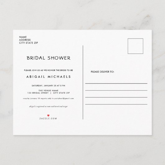 Bruiloft met Roze Rozen Uitnodiging Briefkaart (Achterkant)