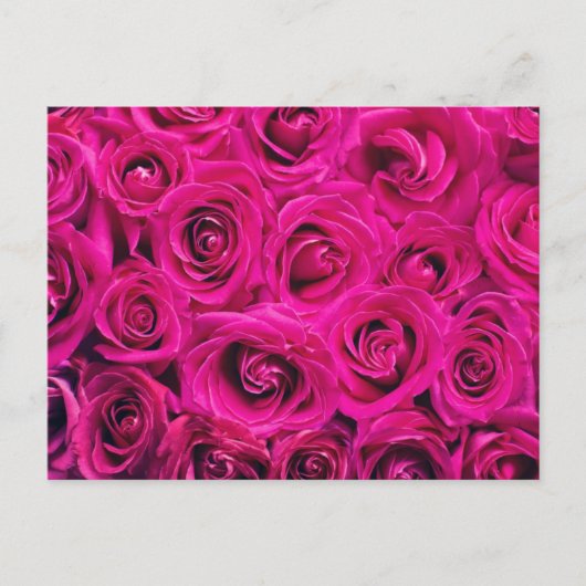 Bruiloft met Roze Rozen Uitnodiging Briefkaart (Voorkant)