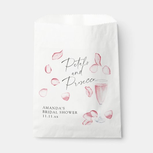 Bruiloft met Rozenblaadjes en Prosecco Bedankzakje (Voorkant)