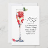 Bruiloft met Rozenblaadjes & Prosecco Champagne Kaart (Voorkant)