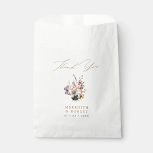 Bruiloft met Ruige Herfst Boeket van Wilde Bloemen Bedankzakje