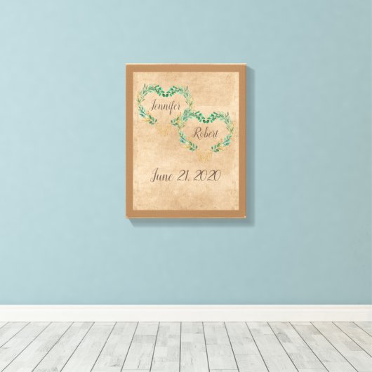 Bruiloft met Rurale Romantische Script Canvas Afdruk (Insitu (Houten vloer))