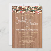 Bruiloft met rustieke houten kleurrijke bladeren kaart (Voorkant)