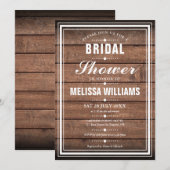 Bruiloft met Rustieke Houten Panelen Kaart (Voorkant / Achterkant)