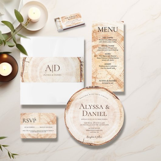 Bruiloft met rustieke houtnerfdetails QR-code sjab Informatiekaartje