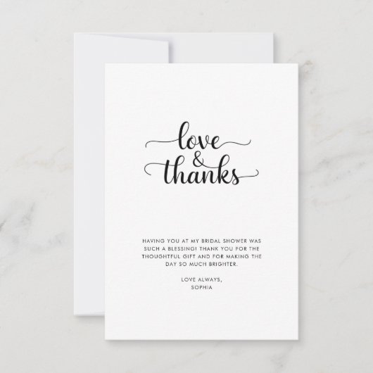 Bruiloft met rustieke liefde & dank Bridal Shower  Bedankkaart (Voorkant)