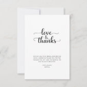 Bruiloft met rustieke Love & Thanks Bridal Shower  Bedankkaart (Voorkant)
