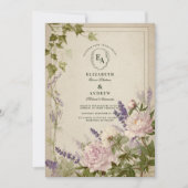 Bruiloft met rustieke varens en witte bloemen kaart (Voorkant)