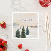Bruiloft met rustieke winterwoud papieren servetje servet (Insitu)