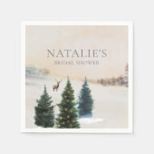 Bruiloft met rustieke winterwoud papieren servette servet (Voorkant)