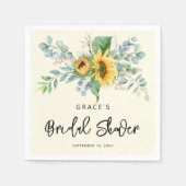 Bruiloft met rustieke zonnebloem en eucalyptus gro servet (Voorkant)