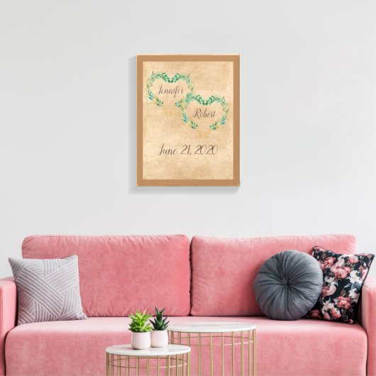 Bruiloft met Rusto-Romantisch Schrift Canvas Afdruk (Insitu (Woonkamer))