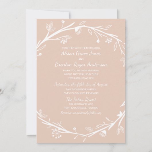 Bruiloft met samengestelde families krans kaart (Voorkant)