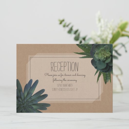 Bruiloft met sappige kartonnen uitnodiging (Staand voorkant)