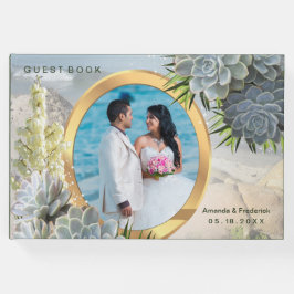 Bruiloft met sappige tinten lichtblauw gastenboek