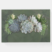 Bruiloft met sappige tinten van bleke blues gastenboek (Achterkant)