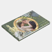 Bruiloft met sappige tinten van bleke blues gastenboek (Hoek)