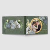 Bruiloft met sappige tinten van bleke blues gastenboek (Volledig)