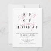 Bruiloft met 'Sip Sip Hooray' zwart-wit foto van h Kaart (Voorkant)