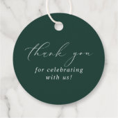 Bruiloft met smaragdgroen elegant bedankjes labels (Achterkant)