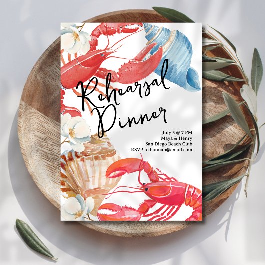 Bruiloft met strandrepetitie diner kaart