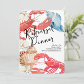 Bruiloft met strandrepetitie diner kaart (Staand voorkant)