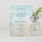 Bruiloft met strandthema kaart (Staand voorkant)