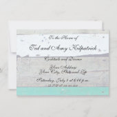 Bruiloft met strandthema zeester rustiek kaart (Achterkant)