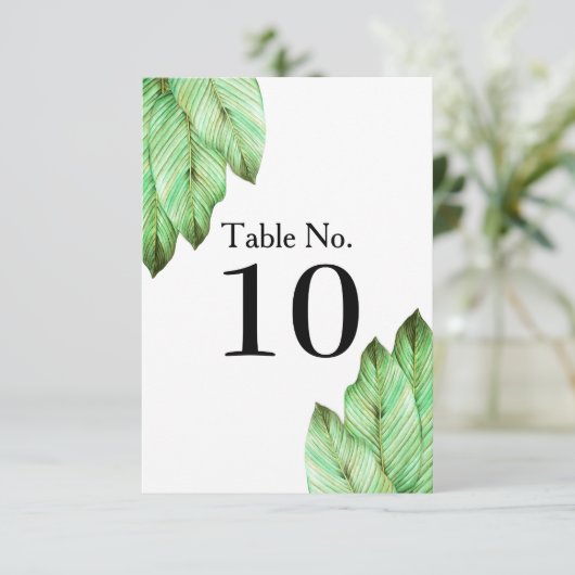 Bruiloft met Tropisch Lofwerk Kaart (Staand voorkant)