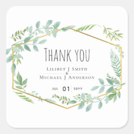 Bruiloft met Tuin Groenelementen Vierkante Sticker