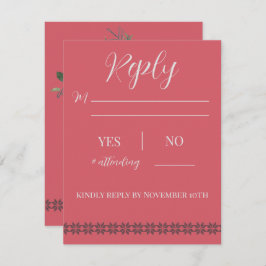 Bruiloft met vakantie bij het lodge antwoordkaart kaart