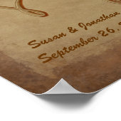 bruiloft met vertakt hartenpapier poster (Hoek)